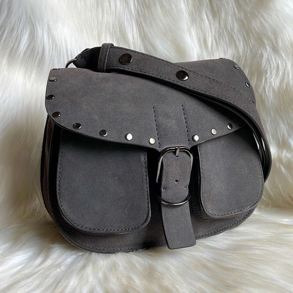 Rebecca Minkoff Grey Leather Saddle Bag
